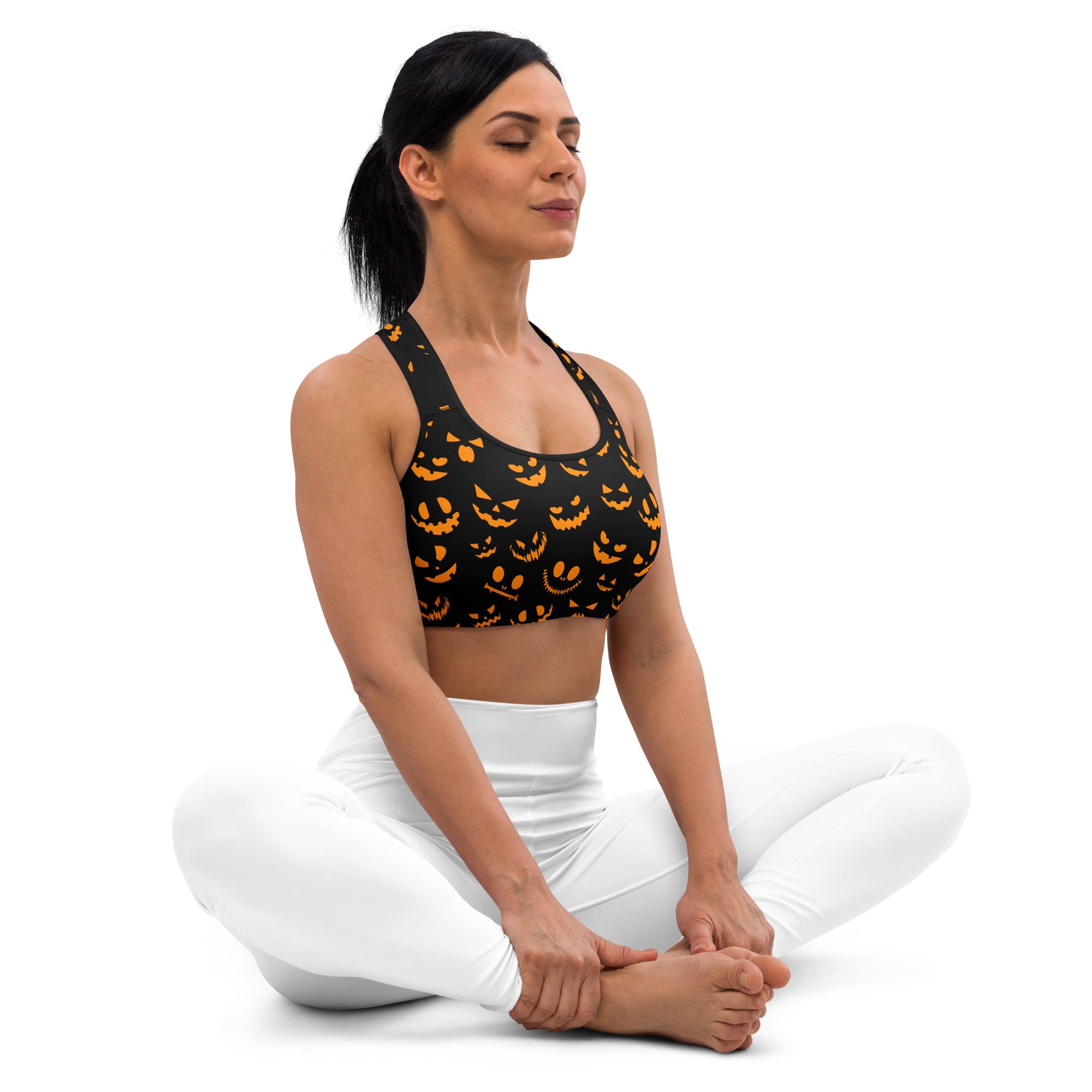 Menacing Pumpkin Sports Bra